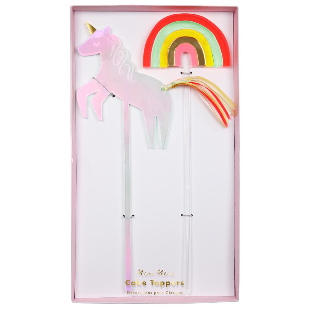 Unicorn and Rainbow Cake Toppers by Meri Meri